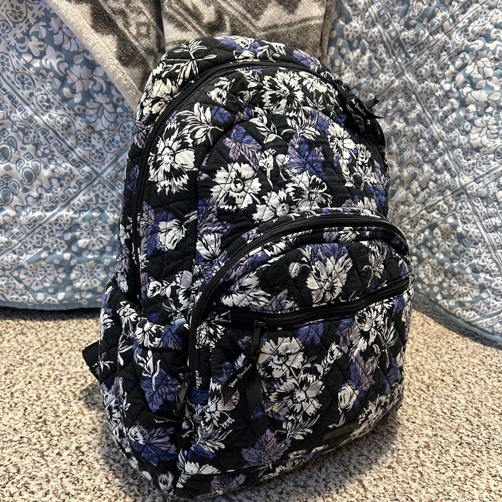 Vera Bradley Black and Blue Floral Backpack